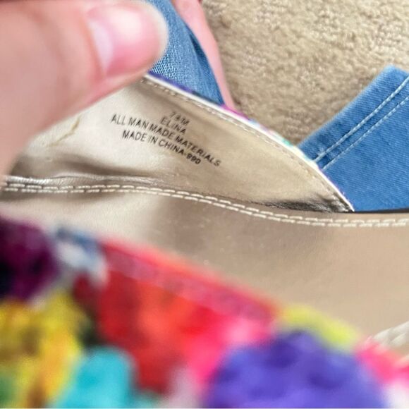 Impo Vintage‎ Floral Watercolours Print "Elina" Slingback Kitten Heels - Picture 7 of 8